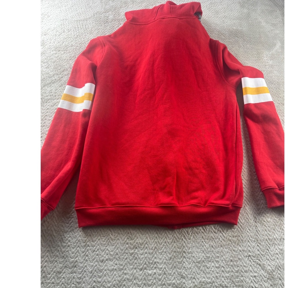 NFL Team Apparel Kansas City Chiefs Youth Zip Up Helmet Mask Hoodie Red Large - Picture 3 of 8